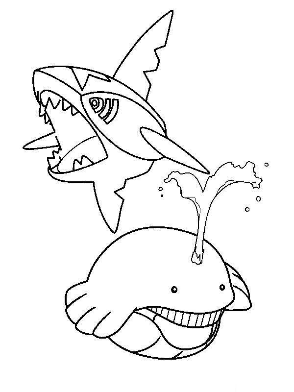 coloriage pokemon eau sharpedo et wailmer